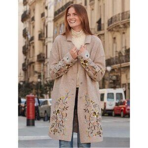 Sundance Driftwood Innsbruck Embroidered Coat Size XS